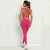Madel Sleeveless Fitness Stretch Tight Jumpsuit