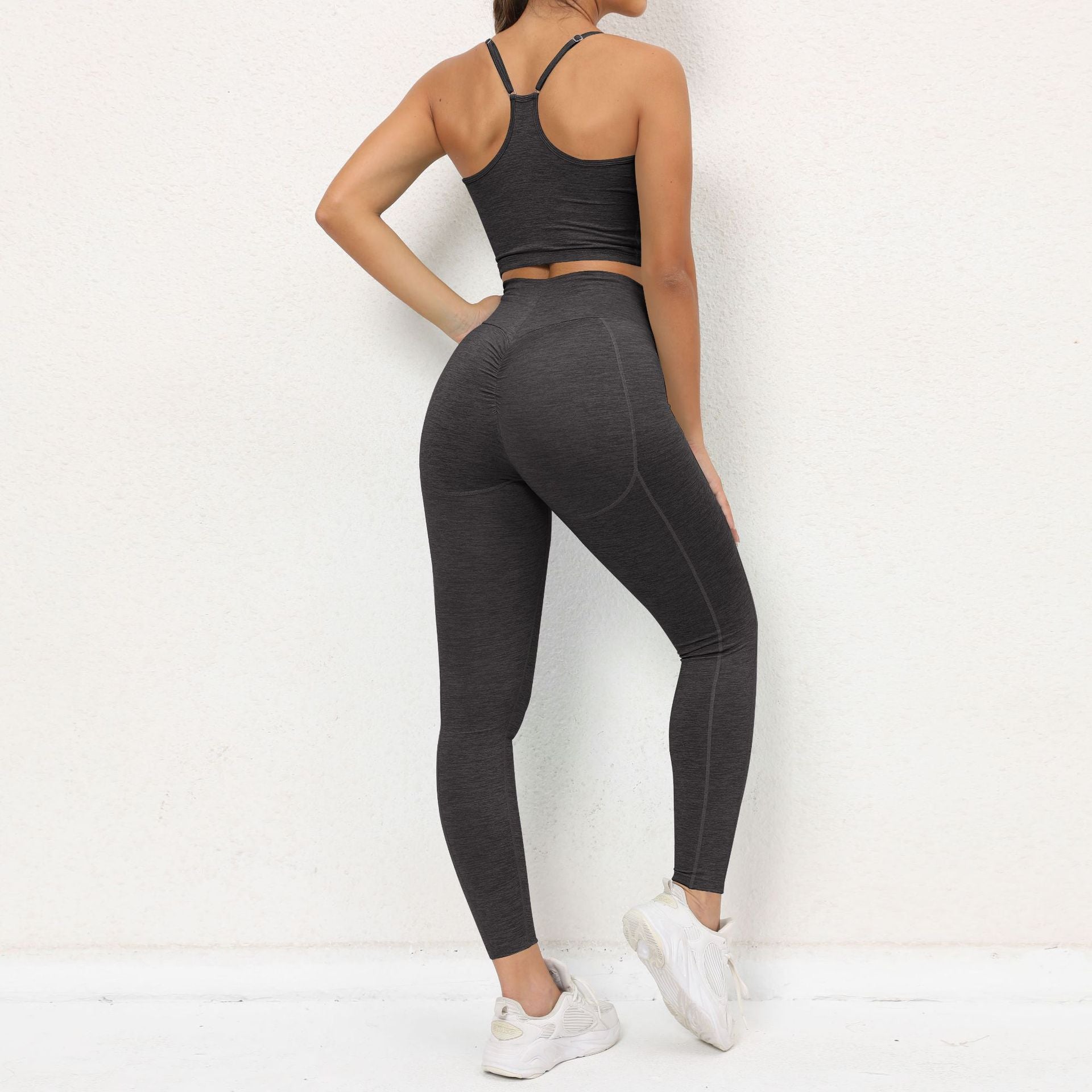 Wendy  Running Sports  Anti-shock Wrinkle Yoga Suit